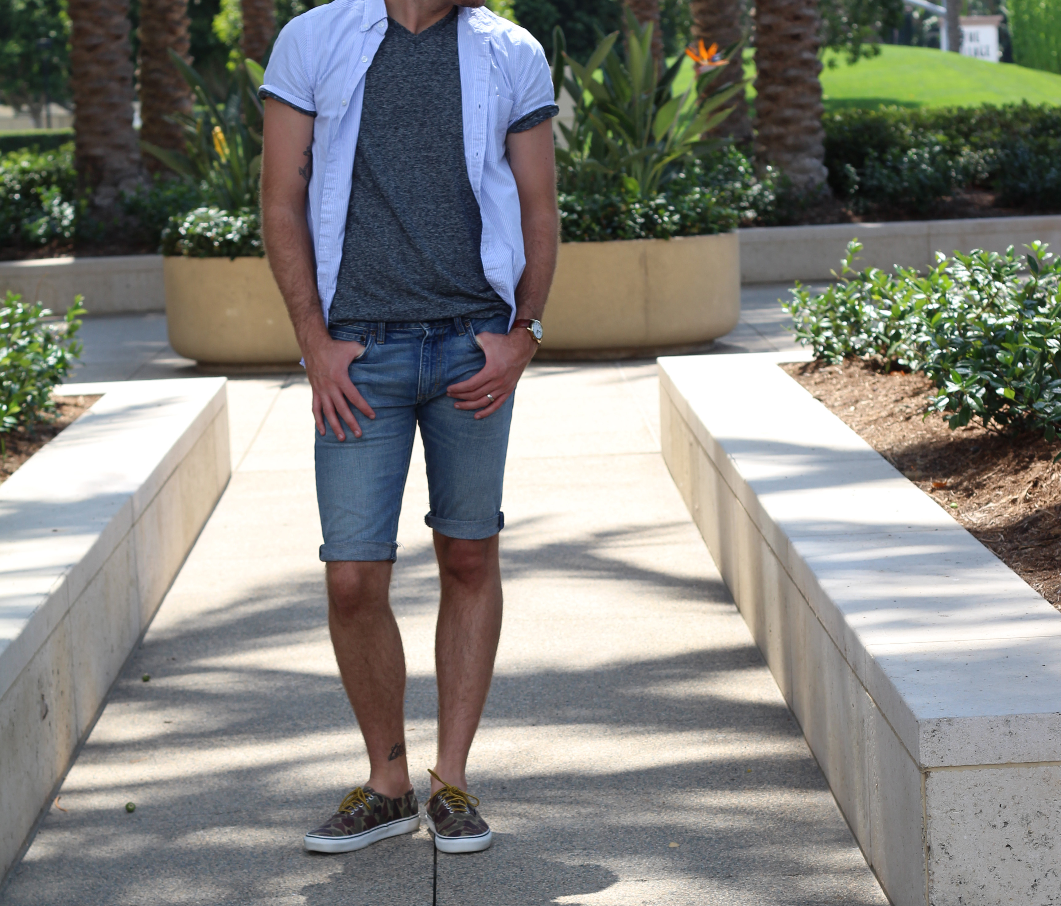 jean shorts with vans